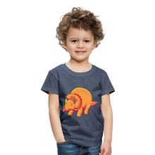 Lade das Bild in den Galerie-Viewer, Kinder Premium T-Shirt - Dino Triceratops - Blau meliert