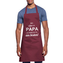 Lade das Bild in den Galerie-Viewer, Kochschürze für Männer - bei PAPA schmeckt's am besten! - Bordeaux