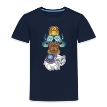 Lade das Bild in den Galerie-Viewer, Kinder Premium T-Shirt - Tiere mit Mustern - Navy