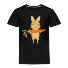 Lade das Bild in den Galerie-Viewer, Kinder Premium T-Shirt - Hase mit Möhre - Schwarz