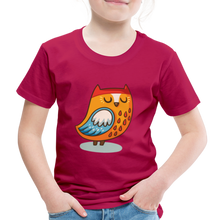 Lade das Bild in den Galerie-Viewer, Kinder Premium T-Shirt - Eule - dunkles Pink