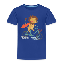 Lade das Bild in den Galerie-Viewer, Kinder Premium T-Shirt - Löwe auf dem Fahrrad - Königsblau