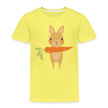 Lade das Bild in den Galerie-Viewer, Kinder Premium T-Shirt - Hase mit Möhre - Gelb