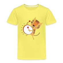 Lade das Bild in den Galerie-Viewer, Kinder Premium T-Shirt - Tiger mit Trommel - Gelb