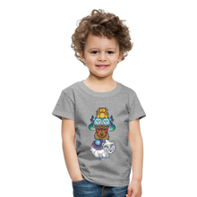 Lade das Bild in den Galerie-Viewer, Kinder Premium T-Shirt - Tiere mit Mustern - Grau meliert
