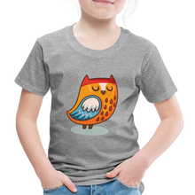 Lade das Bild in den Galerie-Viewer, Kinder Premium T-Shirt - Eule - Grau meliert