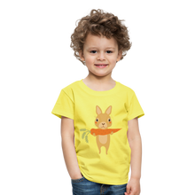 Lade das Bild in den Galerie-Viewer, Kinder Premium T-Shirt - Hase mit Möhre - Gelb