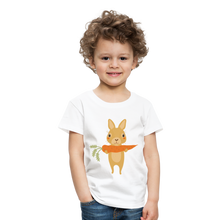 Lade das Bild in den Galerie-Viewer, Kinder Premium T-Shirt - Hase mit Möhre - Weiß