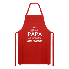Lade das Bild in den Galerie-Viewer, Kochschürze für Männer - bei PAPA schmeckt's am besten! - Rot