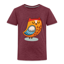 Lade das Bild in den Galerie-Viewer, Kinder Premium T-Shirt - Eule - Bordeauxrot meliert