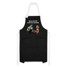 Lade das Bild in den Galerie-Viewer, Grillschürze - Mann mit Grill sucht Frau mit Kohle - Schwarz/Weiß