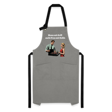 Lade das Bild in den Galerie-Viewer, Grillschürze - Mann mit Grill sucht Frau mit Kohle - Grau/Schwarz