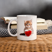 Lade das Bild in den Galerie-Viewer, Tasse - Kätzchen mit Herz - weiß