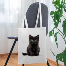 Lade das Bild in den Galerie-Viewer, Stoffbeutel - Schwarzes Kätzchen - weiß
