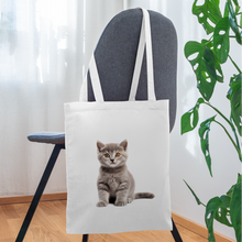 Lade das Bild in den Galerie-Viewer, Jutebeutel - Graues Kätzchen - weiß