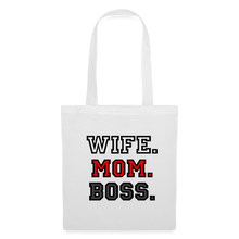 Lade das Bild in den Galerie-Viewer, Stoffbeutel - Wife. Mom. Boss. - weiß