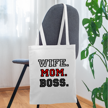 Lade das Bild in den Galerie-Viewer, Stoffbeutel - Wife. Mom. Boss. - weiß