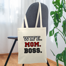 Lade das Bild in den Galerie-Viewer, Stoffbeutel - Wife. Mom. Boss. - Natur