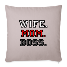 Lade das Bild in den Galerie-Viewer, Kissen - Wife. Mom. Boss. - helles Taupe