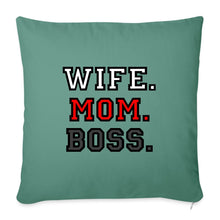 Lade das Bild in den Galerie-Viewer, Kissen - Wife. Mom. Boss. - Tanngrün