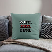 Lade das Bild in den Galerie-Viewer, Kissen - Wife. Mom. Boss. - Tanngrün