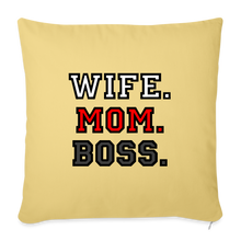 Lade das Bild in den Galerie-Viewer, Kissen - Wife. Mom. Boss. - Hellgelb