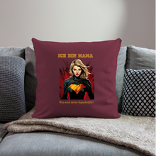 Lade das Bild in den Galerie-Viewer, Kissen - Was sind deine Superkräfte? - Burgunderrot