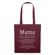 Lade das Bild in den Galerie-Viewer, Stoffbeutel - Definition Mama - Burgunderrot