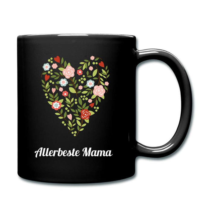 Allerbeste Mama - Tasse mit Herz aus Blumen