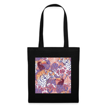Lade das Bild in den Galerie-Viewer, Design Jutebeutel - Flowers and Animals - Schwarz