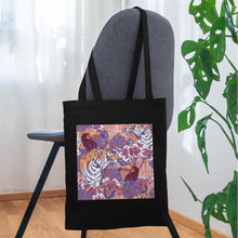 Lade das Bild in den Galerie-Viewer, Design Jutebeutel - Flowers and Animals - Schwarz
