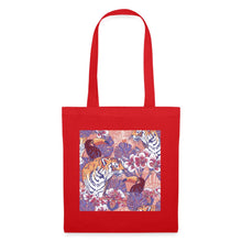 Lade das Bild in den Galerie-Viewer, Design Jutebeutel - Flowers and Animals - Rot