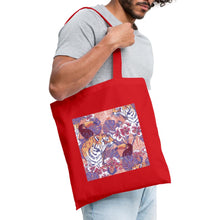 Lade das Bild in den Galerie-Viewer, Design Jutebeutel - Flowers and Animals - Rot