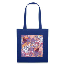 Lade das Bild in den Galerie-Viewer, Design Jutebeutel - Flowers and Animals - Royalblau