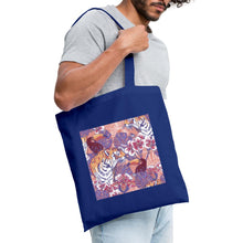 Lade das Bild in den Galerie-Viewer, Design Jutebeutel - Flowers and Animals - Royalblau