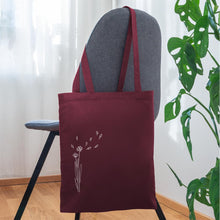 Lade das Bild in den Galerie-Viewer, Jutebeutel Blume im Wind - Burgunderrot