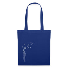 Lade das Bild in den Galerie-Viewer, Jutebeutel Blume im Wind - Royalblau