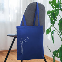 Lade das Bild in den Galerie-Viewer, Jutebeutel Blume im Wind - Royalblau