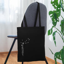 Lade das Bild in den Galerie-Viewer, Jutebeutel Blume im Wind - Schwarz