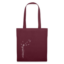 Lade das Bild in den Galerie-Viewer, Jutebeutel Blume im Wind - Burgunderrot