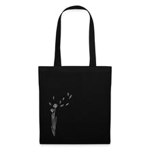 Lade das Bild in den Galerie-Viewer, Jutebeutel Blume im Wind - Schwarz