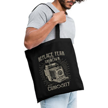 Lade das Bild in den Galerie-Viewer, Jutebeutel Vintage mit Kamera - Schwarz