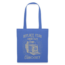 Lade das Bild in den Galerie-Viewer, Jutebeutel Vintage mit Kamera - Hellblau