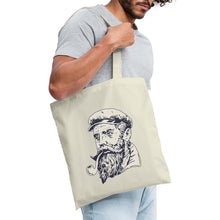 Lade das Bild in den Galerie-Viewer, Jutebeutel Vintage mit Männer-Portrait und Pfeife - Natur