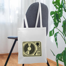 Lade das Bild in den Galerie-Viewer, Jutebeutel Vintage mit Plattenspieler - Weiß