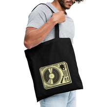 Lade das Bild in den Galerie-Viewer, Jutebeutel Vintage mit Plattenspieler - Schwarz
