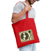 Lade das Bild in den Galerie-Viewer, Jutebeutel Vintage mit Plattenspieler - Rot