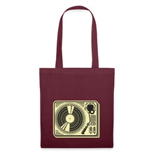 Lade das Bild in den Galerie-Viewer, Jutebeutel Vintage mit Plattenspieler - Burgunderrot