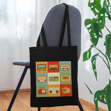 Lade das Bild in den Galerie-Viewer, Jutebeutel Vintage mit Radios - Schwarz