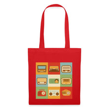 Lade das Bild in den Galerie-Viewer, Jutebeutel Vintage mit Radios - Rot
